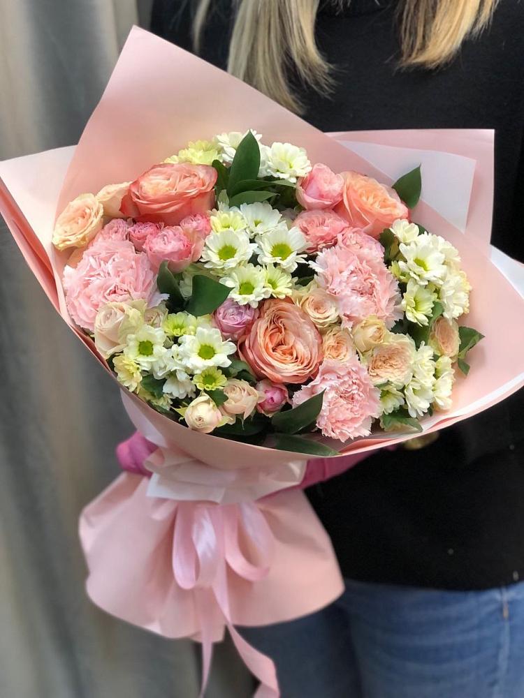 Букет цветов из: Гвоздики, Розы и Хризантемы в Селявном