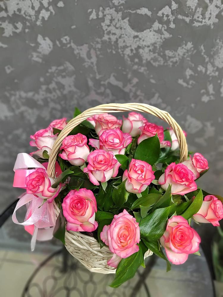 Цветочная композиция из Розы в корзине в Селявном