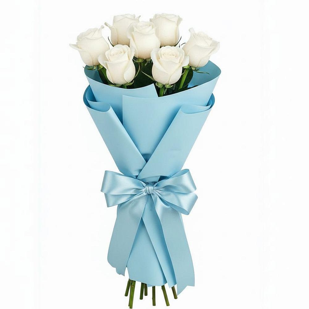 Букет 7 белых роз Проуд в Селявном