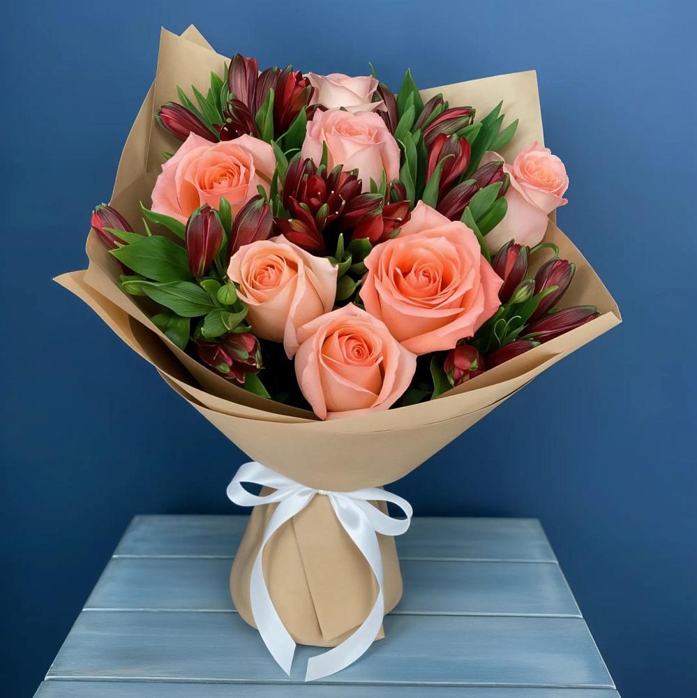 Букет цветов из: Розы и Альстромерии в Селявном