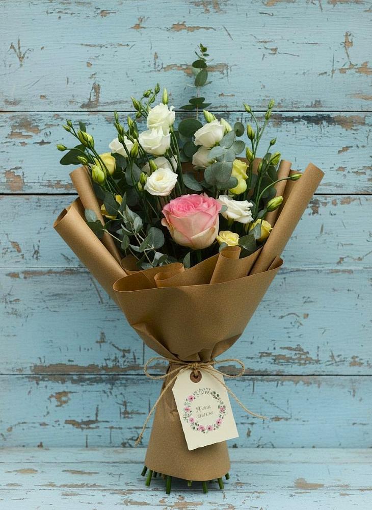 Букет цветов из: Розы и Лизиантусы в Селявном