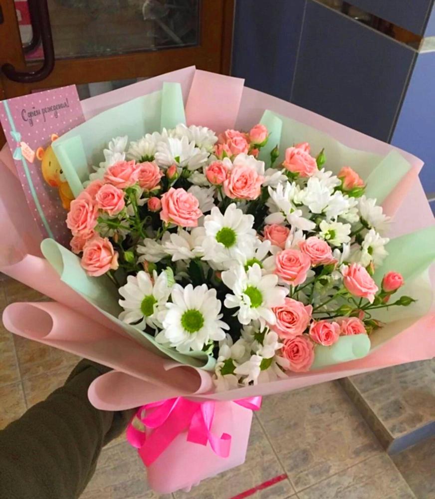 Букет цветов из: Розы и Хризантемы в Селявном