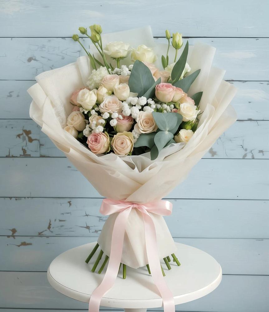 Букет цветов из: Розы и Лизиантусы в Селявном