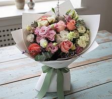 Букет цветов из:  Розы, Лизиантусы и Гвоздики в Селявном