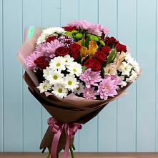Букет цветов из:  Розы, Хризантемы и Альстромерии в Селявном