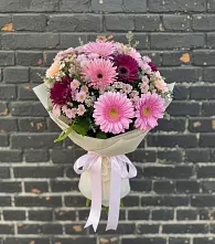 Букет цветов из:  Герберы и Хризантемы в Селявном