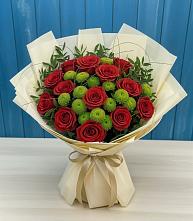 Букет цветов из:  Розы и Хризантемы #REPLACE_PRED# Селявном