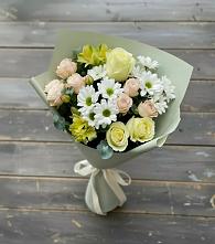 Букет цветов из:  Альстромерии, Розы и Хризантемы в Селявном
