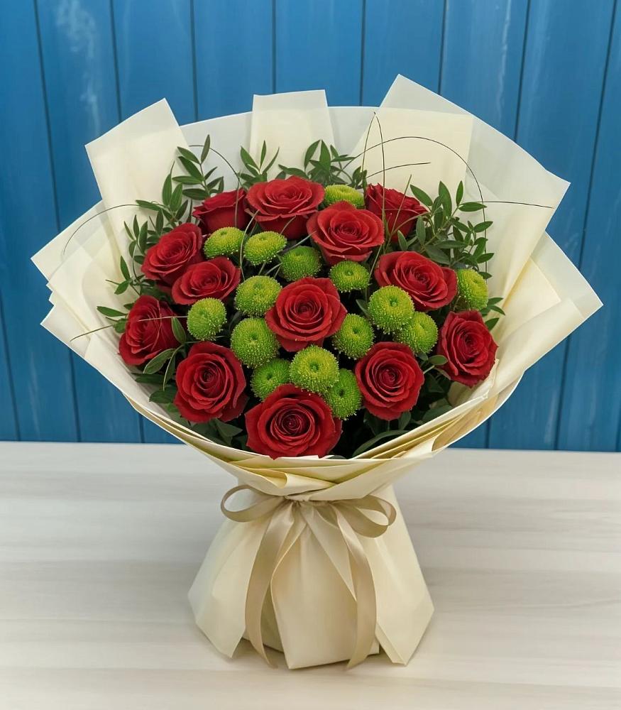 Букет цветов из: Розы и Хризантемы в Селявном