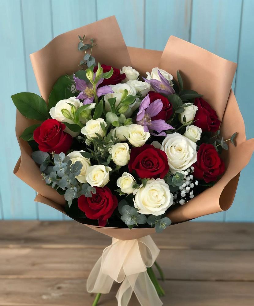 Букет цветов из: Розы и Альстромерии в Селявном