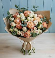 Букет цветов из:  Альстромерии и Розы #REPLACE_PRED# Селявном