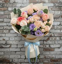 Букет цветов из:  Розы, Лизиантусы и Гвоздики в Селявном