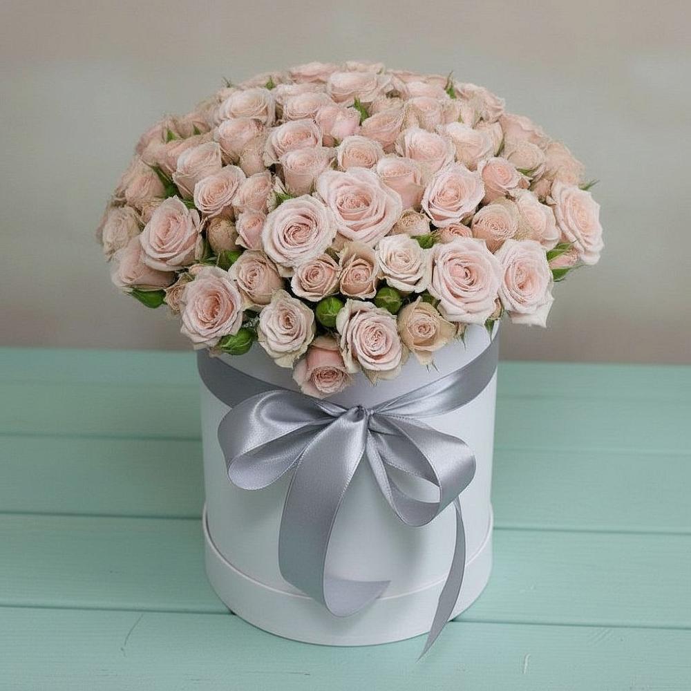 Цветочная композиция из Розы в шляпной коробке в Селявном